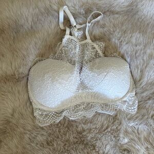 PINK White Lace Bralette